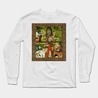 Garden of Earthly Delights ,Paradise,Owl and Red Berries Detail by Hieronymus Bosch Long Sleeve T-Shirt